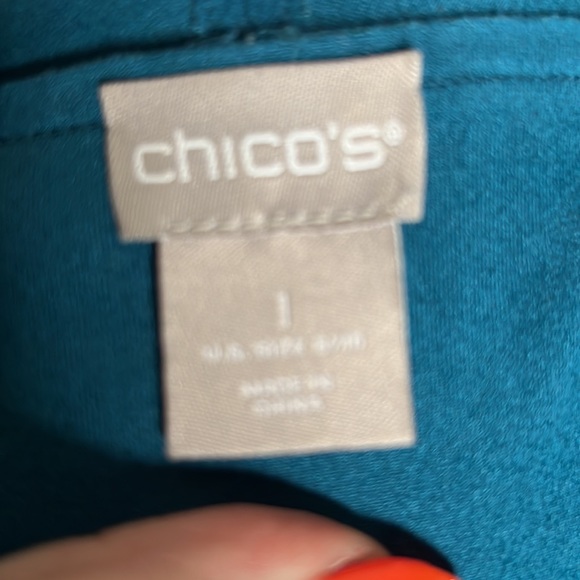 Chicos teal colored faux suede duster - Picture 4 of 5